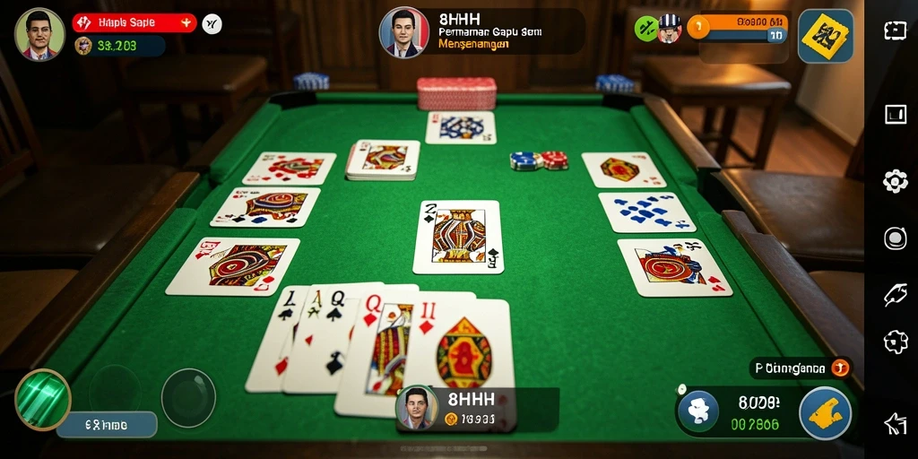 Tampilan gameplay Gaple yang seru dan menantang di 8HHH.