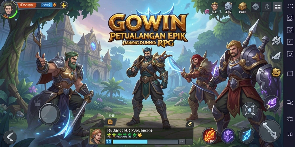 Tampilkan aksi seru gameplay GOWIN dalam petualangan RPG yang mendalam.