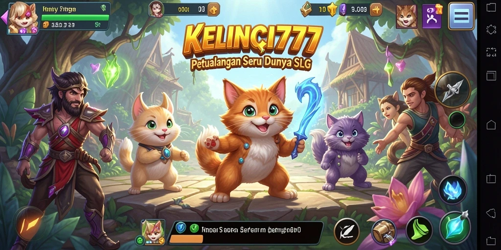Tampilan gameplay SLG yang warna-warni dan interaktif.