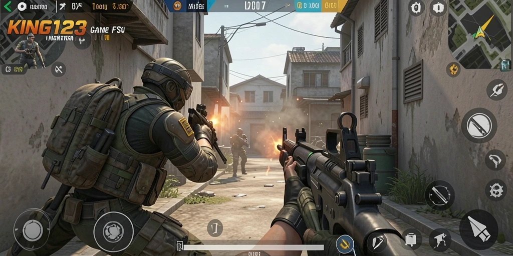Tampilan permainan FPS yang seru dan memukau.