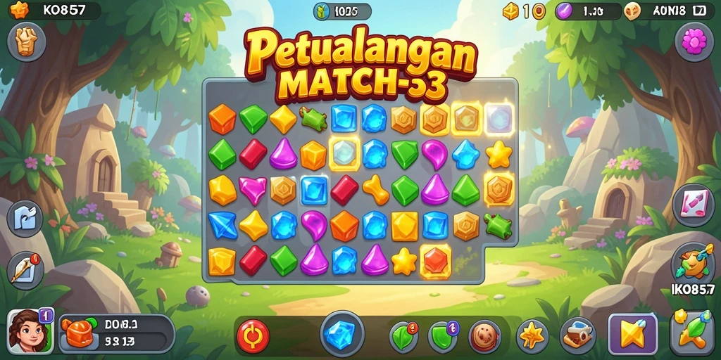 Tampilan gameplay seru dari KO857 yang penuh warna.