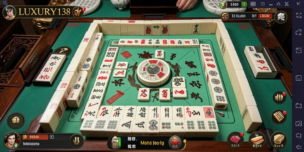 Tampilan gameplay LUXURY138 yang menampilkan ubin Mahjong yang menarik.