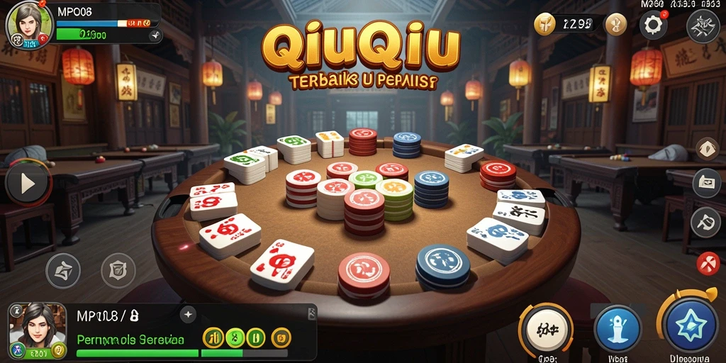 Tampilan menarik gameplay QiuQiu yang kompetitif.