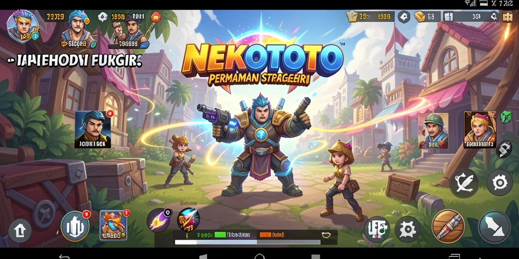Screenshot menunjukkan aksi strategis dalam NEKOTOTO dengan grafis yang menarik.