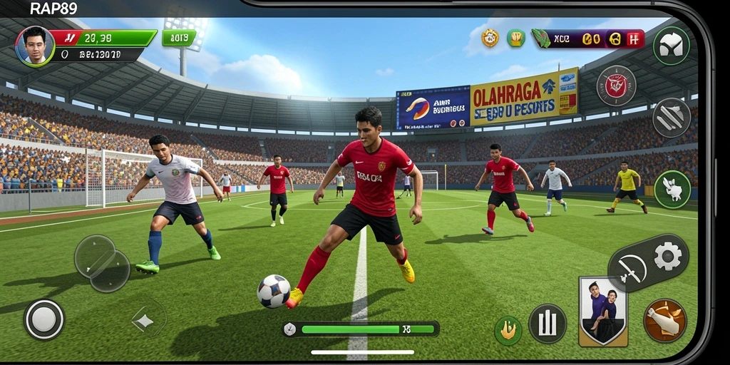 Tampilan gameplay menarik dari RAP89 dengan aksi olahraga yang seru.
