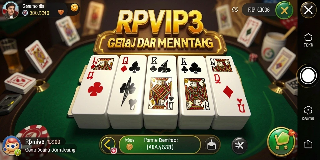 Tampilan gameplay seru dari RPVIP3 dengan elemen Domino.