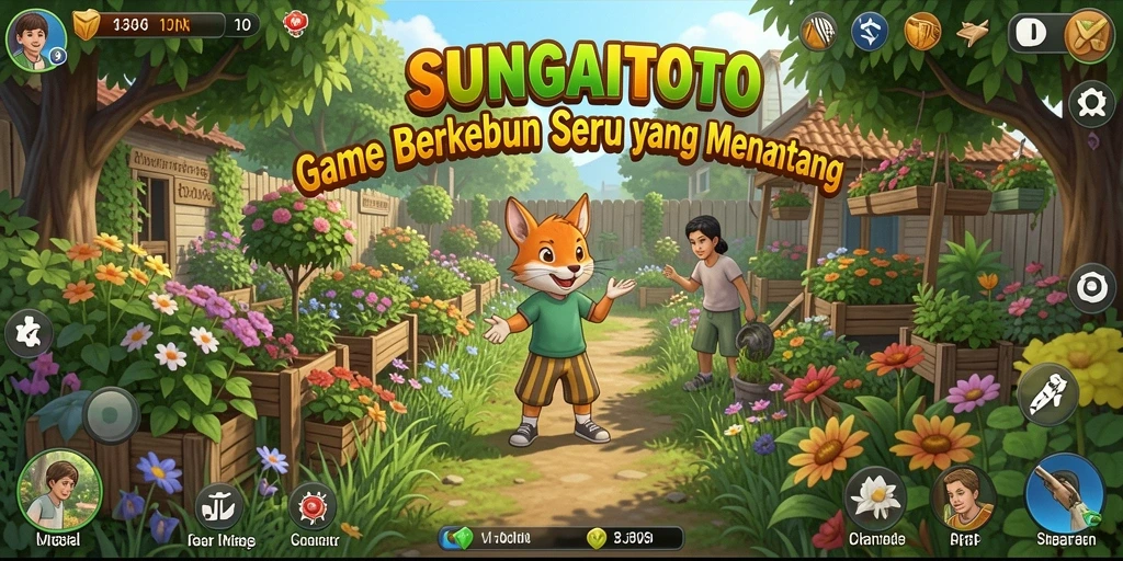 Screenshot SUNGAITOTO menampilkan gameplay seru saat berkebun.
