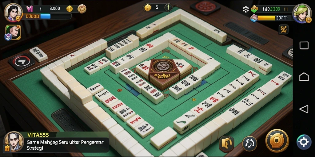 Tampilan menarik gameplay VITA555 dalam permainan Mahjong.