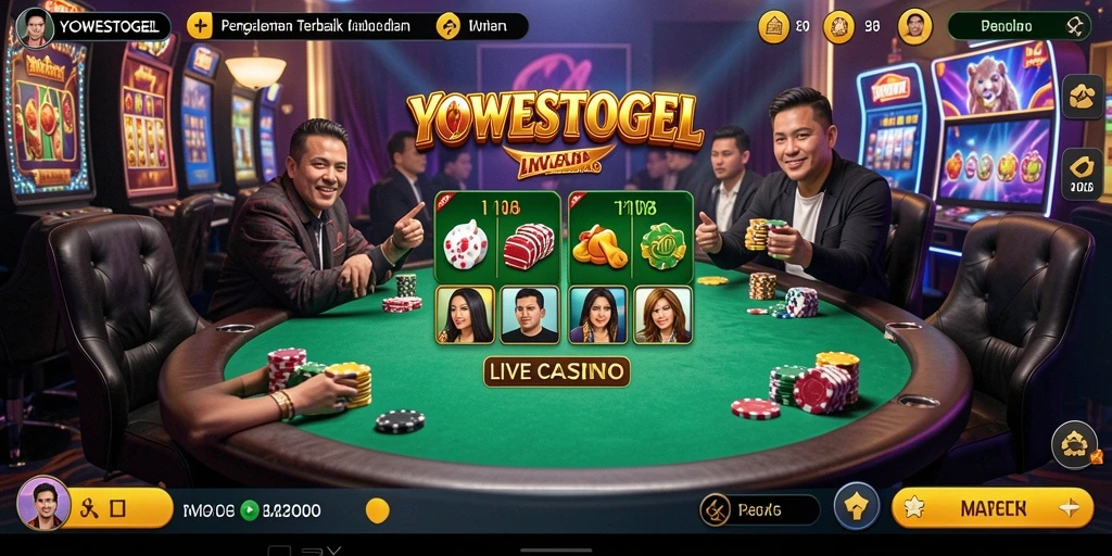Tampilan gameplay seru di YOWESTOGEL dengan dealer langsung.